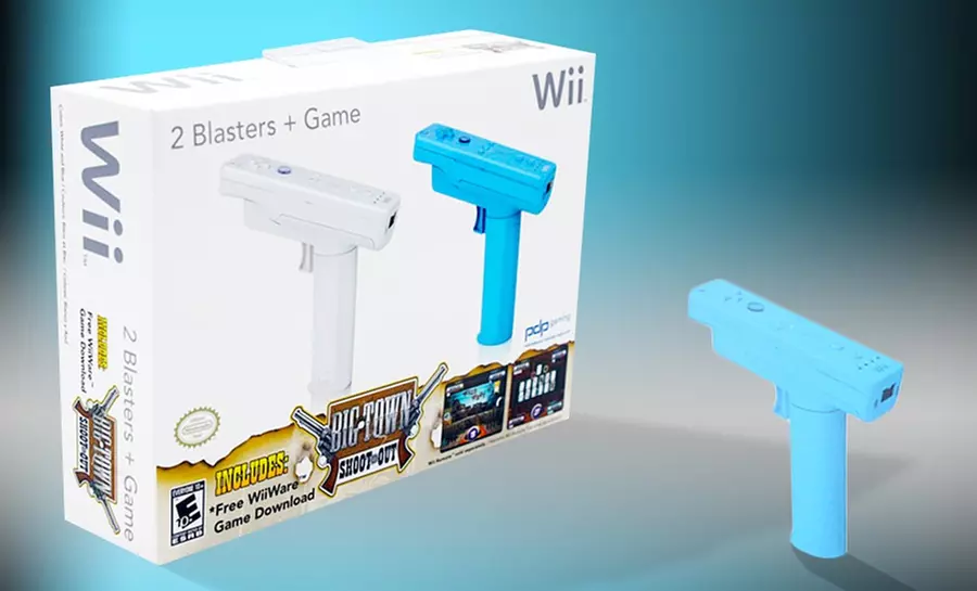 Nintendo Wii Blaster 2-Pack with Big Town Shoot Out Game. Free Returns. - Primary Image