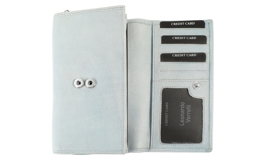Image 36: Cartera de piel genuina para mujer Leonardo Verrelli