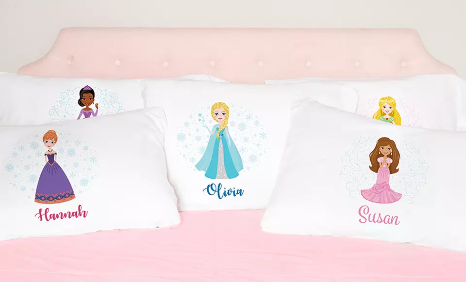2, 3, 5, or 10 Personalized Princess Pillowcases from Qualtry (Up to 87% Off)  - Primary Image