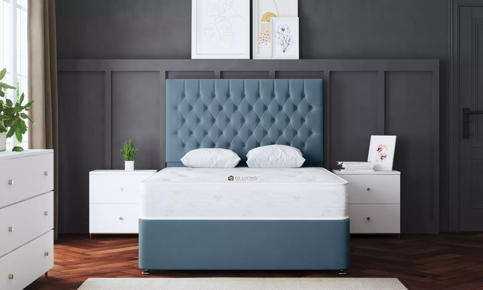 Seraphine Chesterfield Divan Bed with Four Drawers