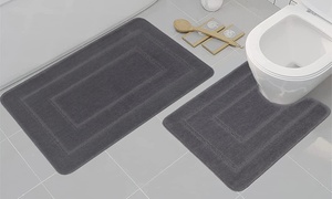 Two-Piece Ichra Fluffy Bath Mat Set