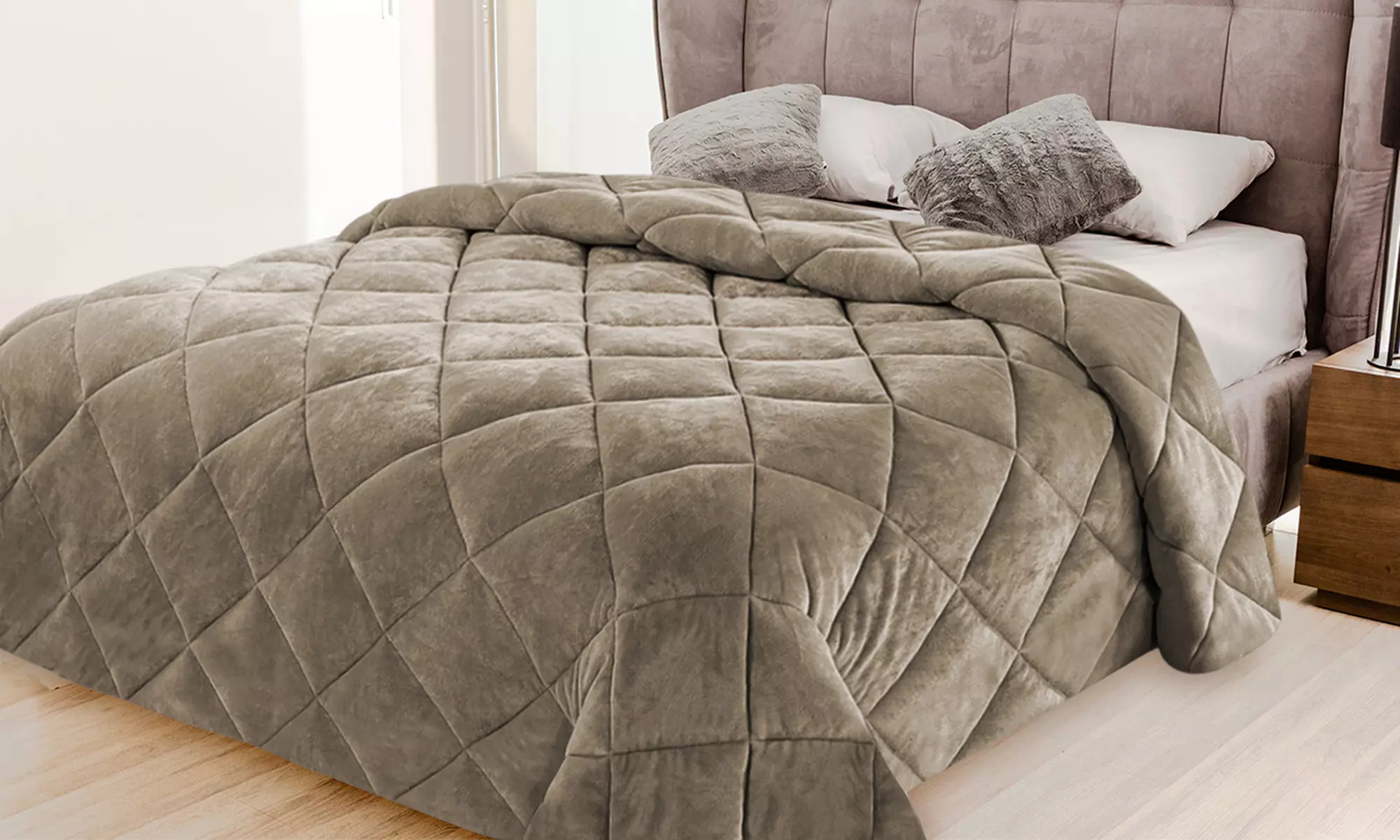 Trapunta matrimoniale in velluto Made in Italy