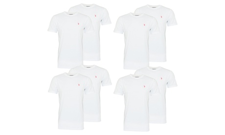 Set di 8 T-shirt da uomo U.S. Polo Assn. con collo a V o a girocollo, disponibili in 3 colori e varie taglie