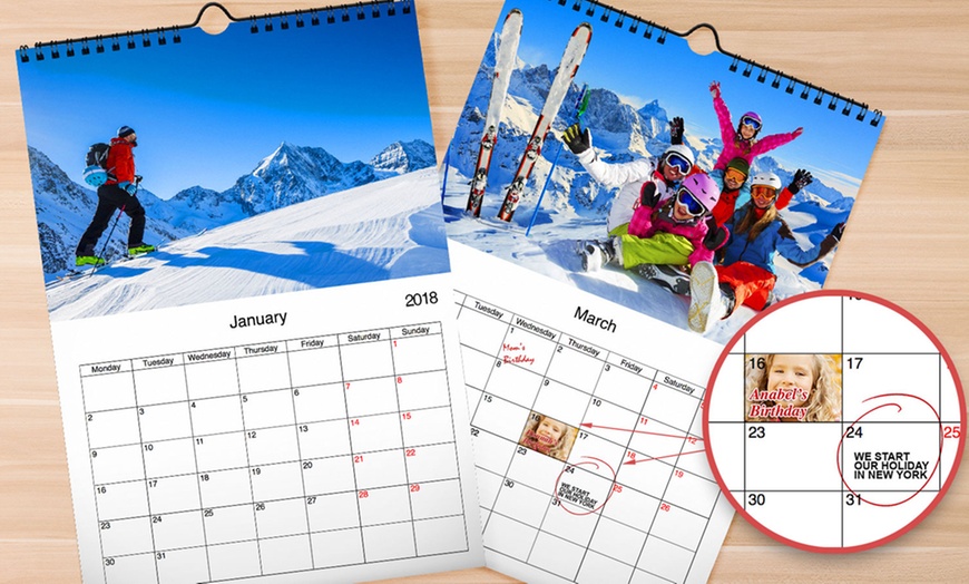 Image 1: Personalised A3 Wall Calendar