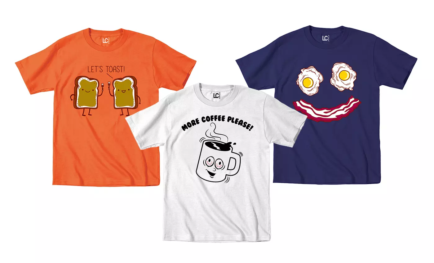 Men's Cotton Breakfast Food T-Shirt - Primary Image