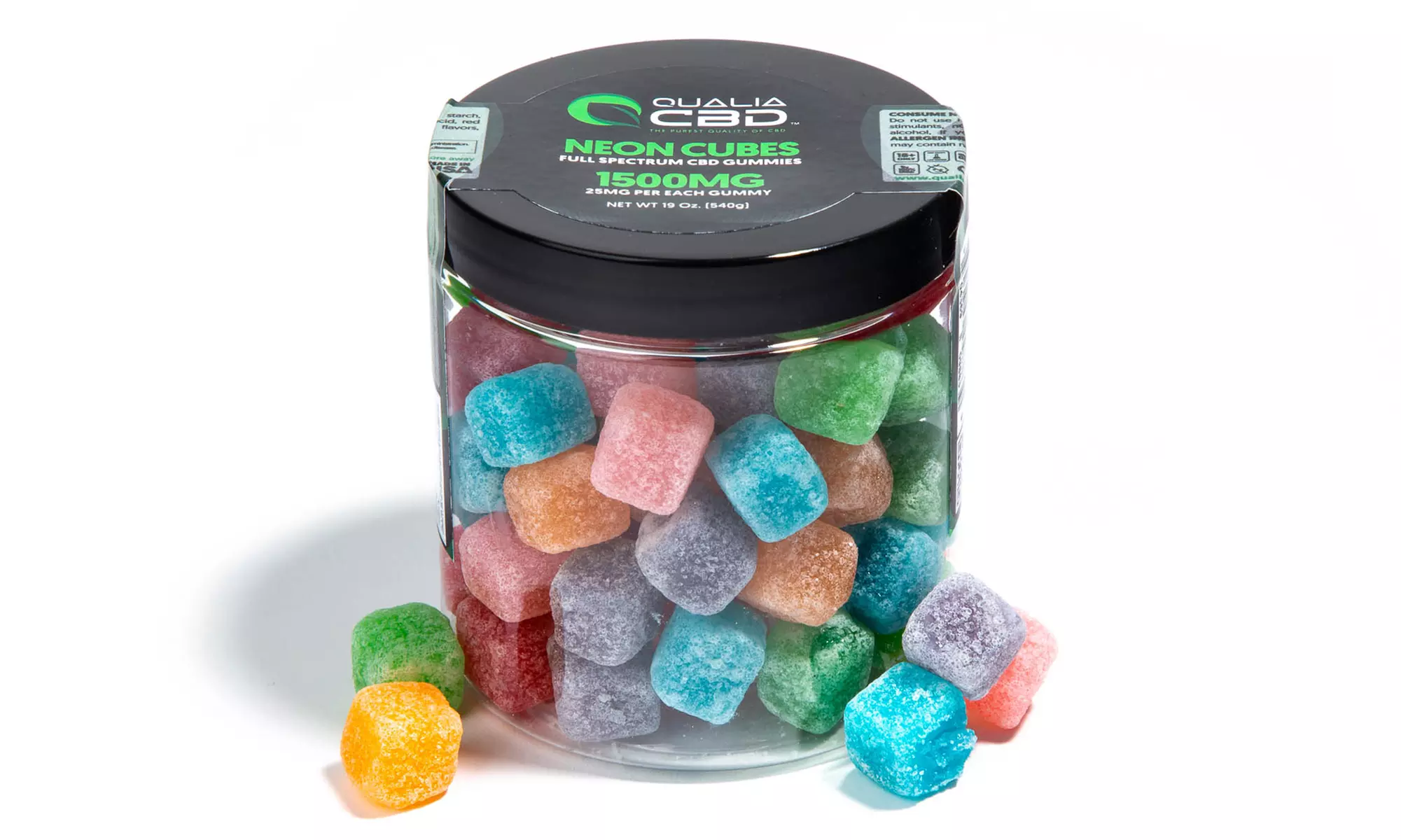 Extra Potent Full Spectrum CBD Infused Gummy Chews from Qualia CBD (25mg/Chew) - Second Medium