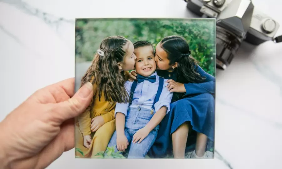 Personalized Glass Photo Print from Qualtry (Up to 45% Off). Four Options Available.  - Primary Image
