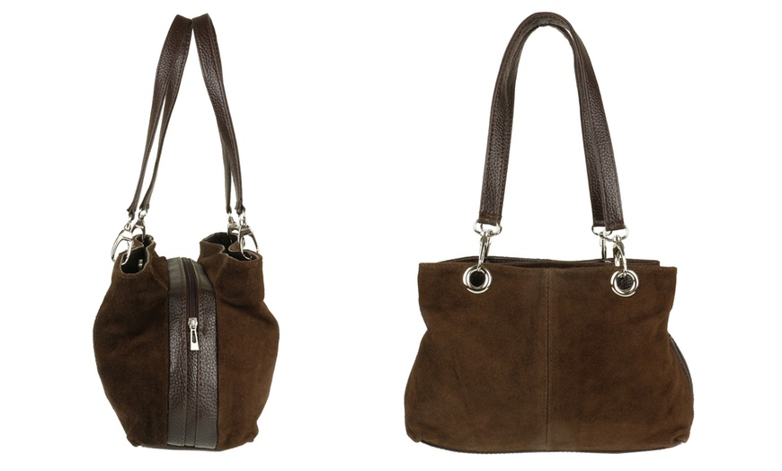 Image 27: Nubuck Suede Handbag