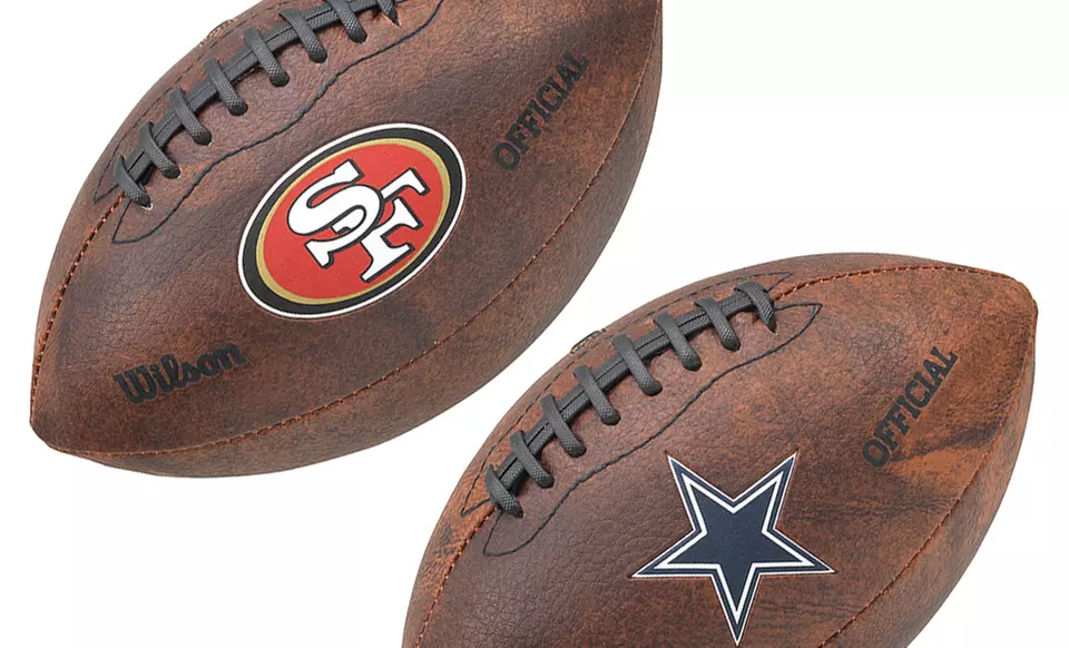 NFL 9" Throwback Football with Color Logo - Primary Image