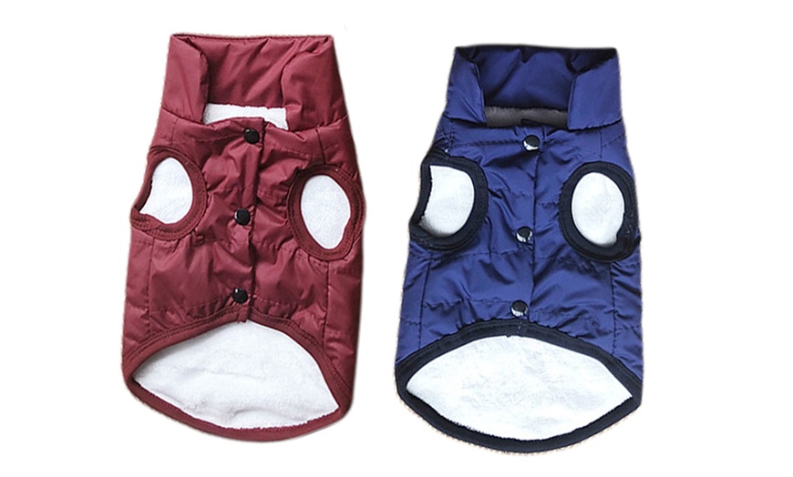 Image 2: Warm Lined Dog Coat Winter Jacket