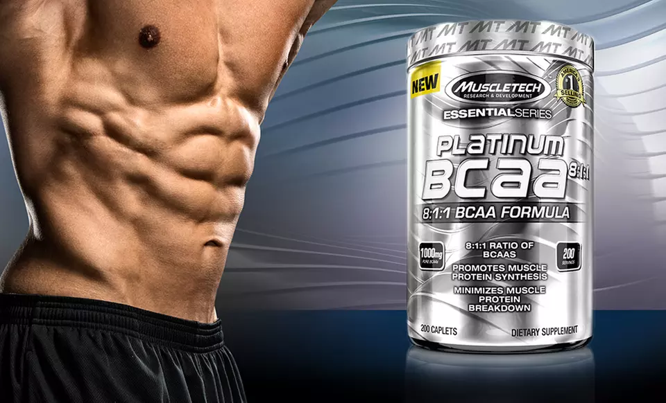 200-Count Bottle of Muscletech Platinum BCAA Supplements - Primary Image