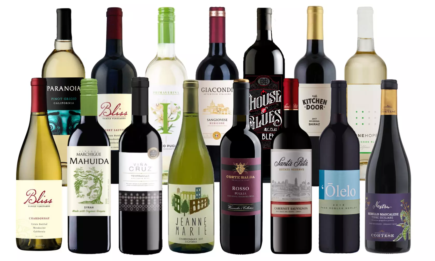 15-Bottle Pack of Premium Wines, Choice of Red, White, or Mixed from WineOnSale (70% Off) - Primary Image