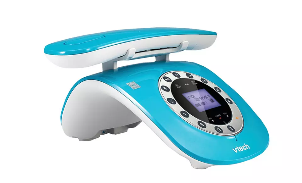 VTech Retro Phone with DECT 6.0 Digital Technology in Blue or White (LS6195). Free Returns. - Second Medium