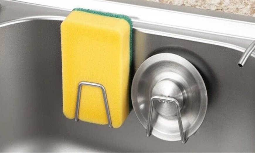 Image 2: Kitchen Stainless Steel Sink Sponges Holder