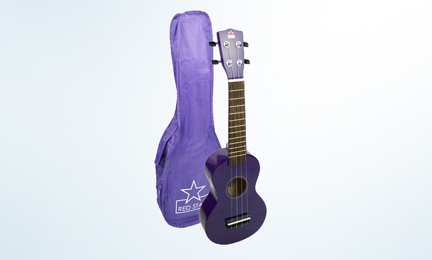 Image 2: Red Star Ukulele With Bag