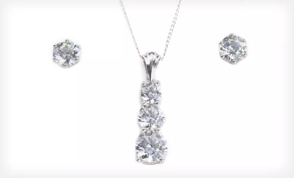 $19 for Earrings and a Pendant Necklace with Swarovski Zirconia ($149 List Price). Free Shipping and Free Returns. - Primary Image