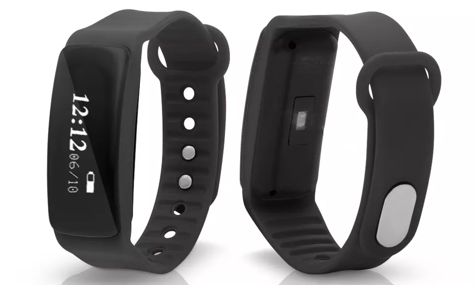 BaS-TeK V5S Fitness-Tracker mit HRM-Funktion in Schwarz, Orange oder Blau, inkl. Versand - Second Medium