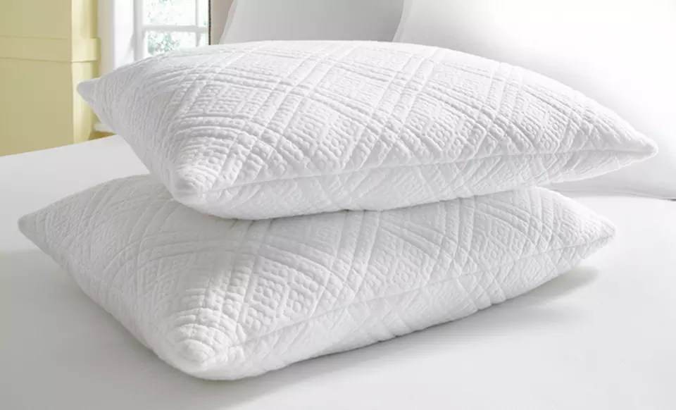 kathy ireland RESORT 2-Pack of Jumbo or King Quilted Memory-Foam Pillows. Free Shipping. - Primary Image