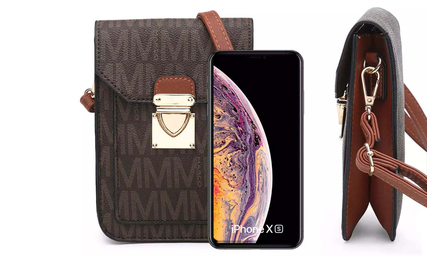 MMK Collection Marco Signature Small Crossbody Cell Phone Wallet Purse - Second Medium