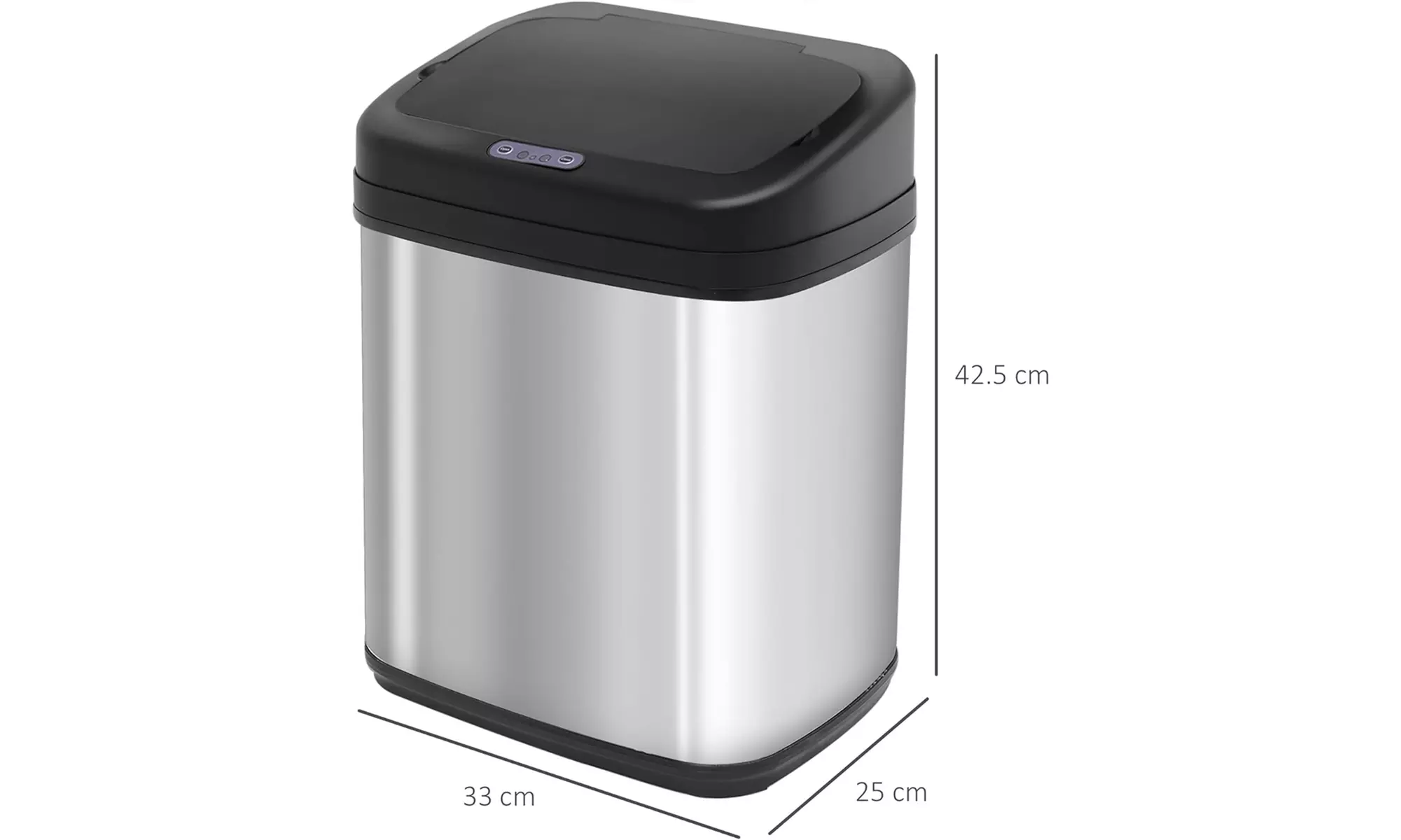 HomCom Stainless Steel Automatic Sensor Trash Bin