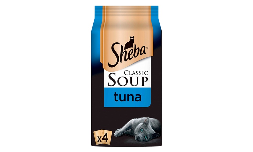 Image 2: 48 or 96 Sheba Classic Soup Wet Cat Food Pouches 40g