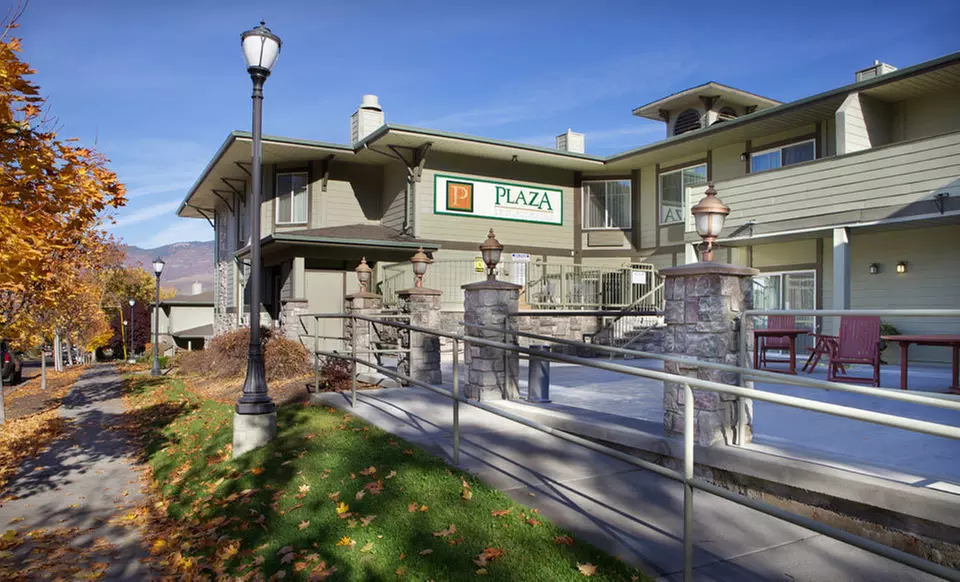 One- or Two-Night Stay with Wine and Chocolate at Plaza Inn & Suites in Ashland, OR - Primary Image