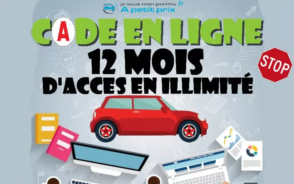 1, 2, 4, 6, 12 mois illimités au code en ligne avec Jeveuxmonpermis dès 5,90 € (jusqu'à 50% de réduction) - Primary Image