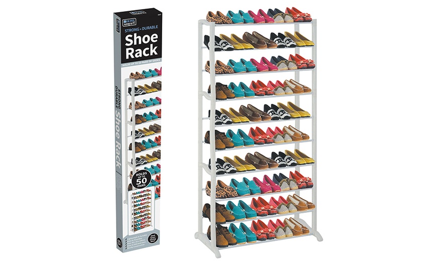 Image 3: 50-Pair Shoe Racks