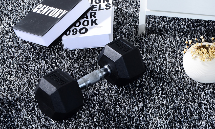 Image 22: Rubber Hexagonal Dumbbells