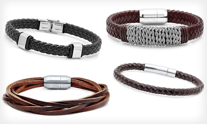 Men’s Leather Bracelet | Groupon Goods