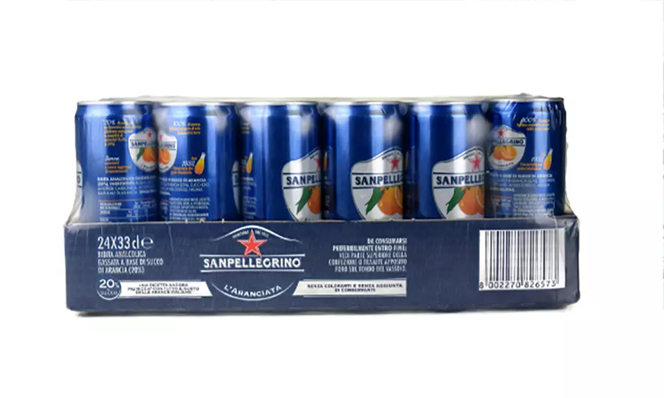 24 Cans of San Pellegrino Lemon or Orange Water 330ml - Second Medium