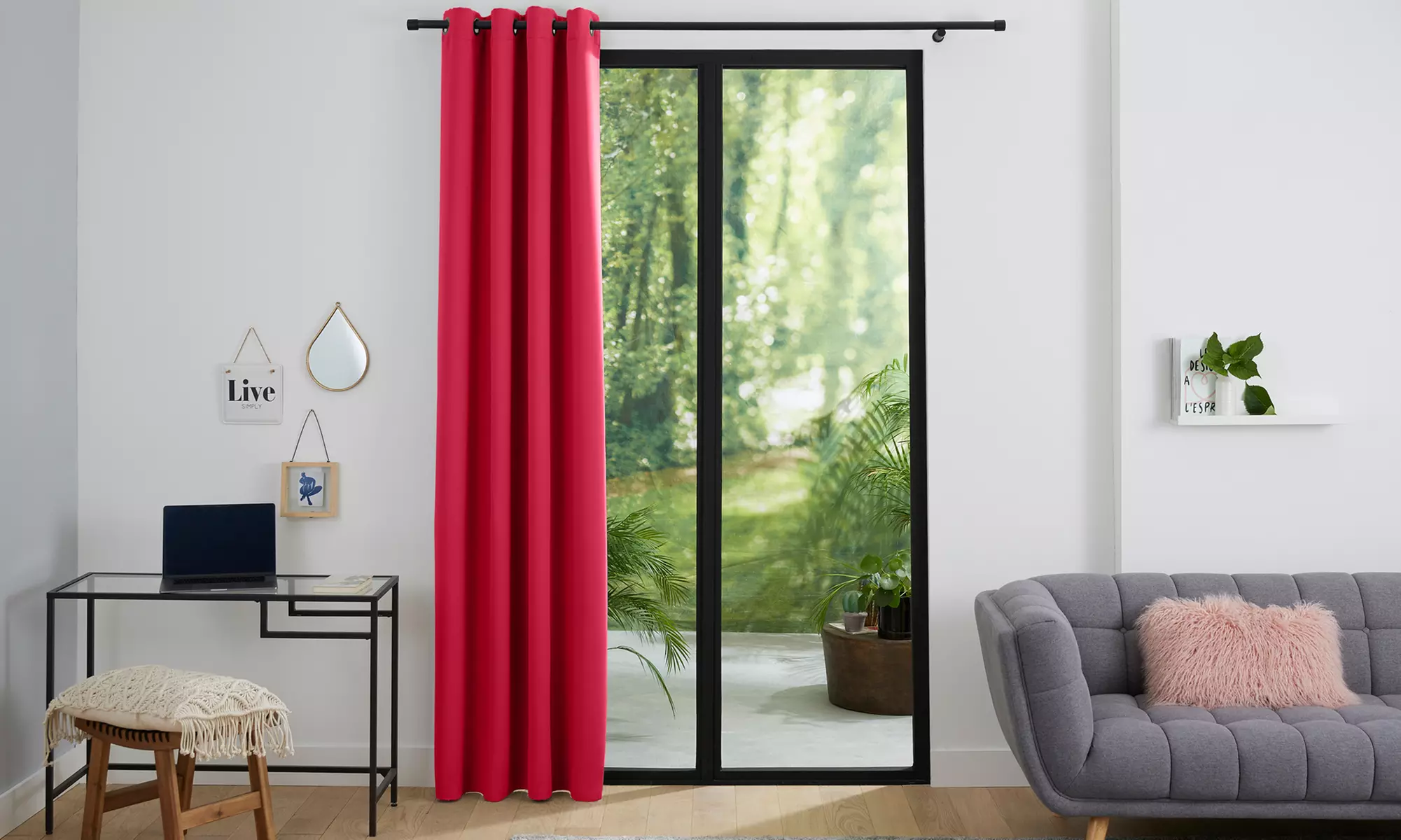 1, 2 ou 4 rideaux occultants et obscurcissants à 8 œillets