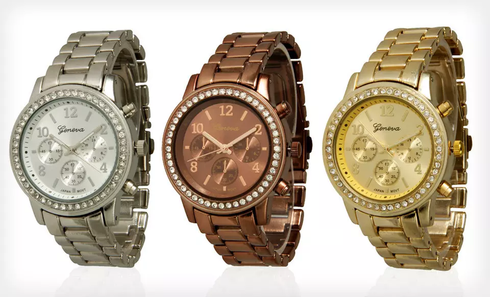 $16 for a Women's Geneva Impressive Trends Watch ($39.99 List Price). Five Styles Available. Free Shipping and Returns. - Second Medium