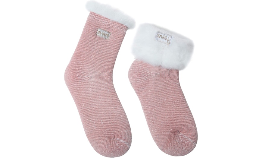 Image 9: 1 oder 2 Paare Kuschel-Socken mit Fleece-Innenfutter für Damen