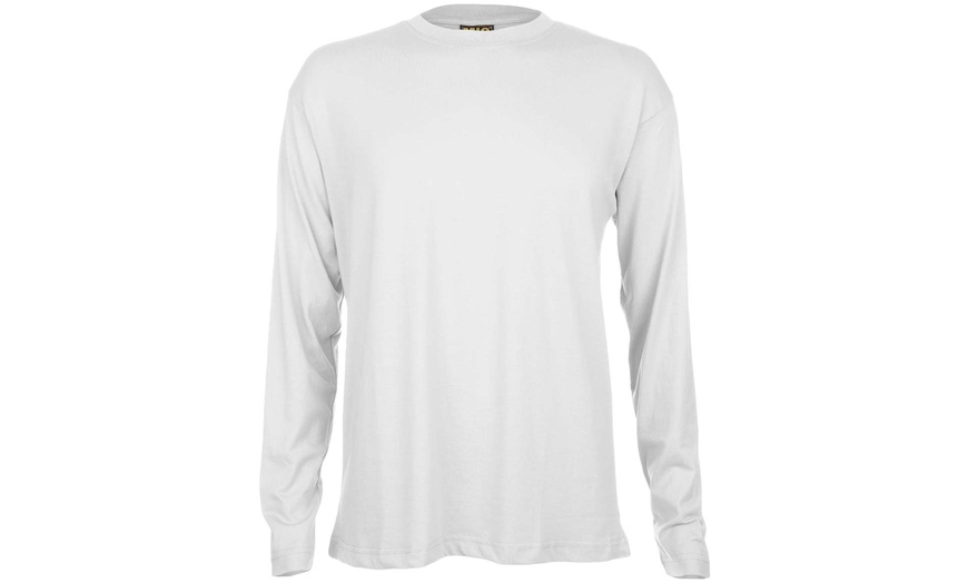 Image 10: MIG Men's Long Sleeve Cotton T-Shirt