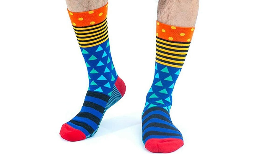 Image 6: 1, 4 ou 8 paires de chaussettes pour homme à motifs géométriques