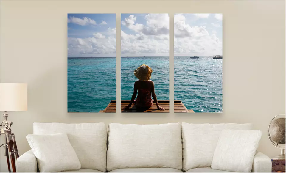 Canvas on Demand 36”x24” or 45”x30” Triptych PhotoSplit (Up to 80% Off). Free Shipping. - Primary Image