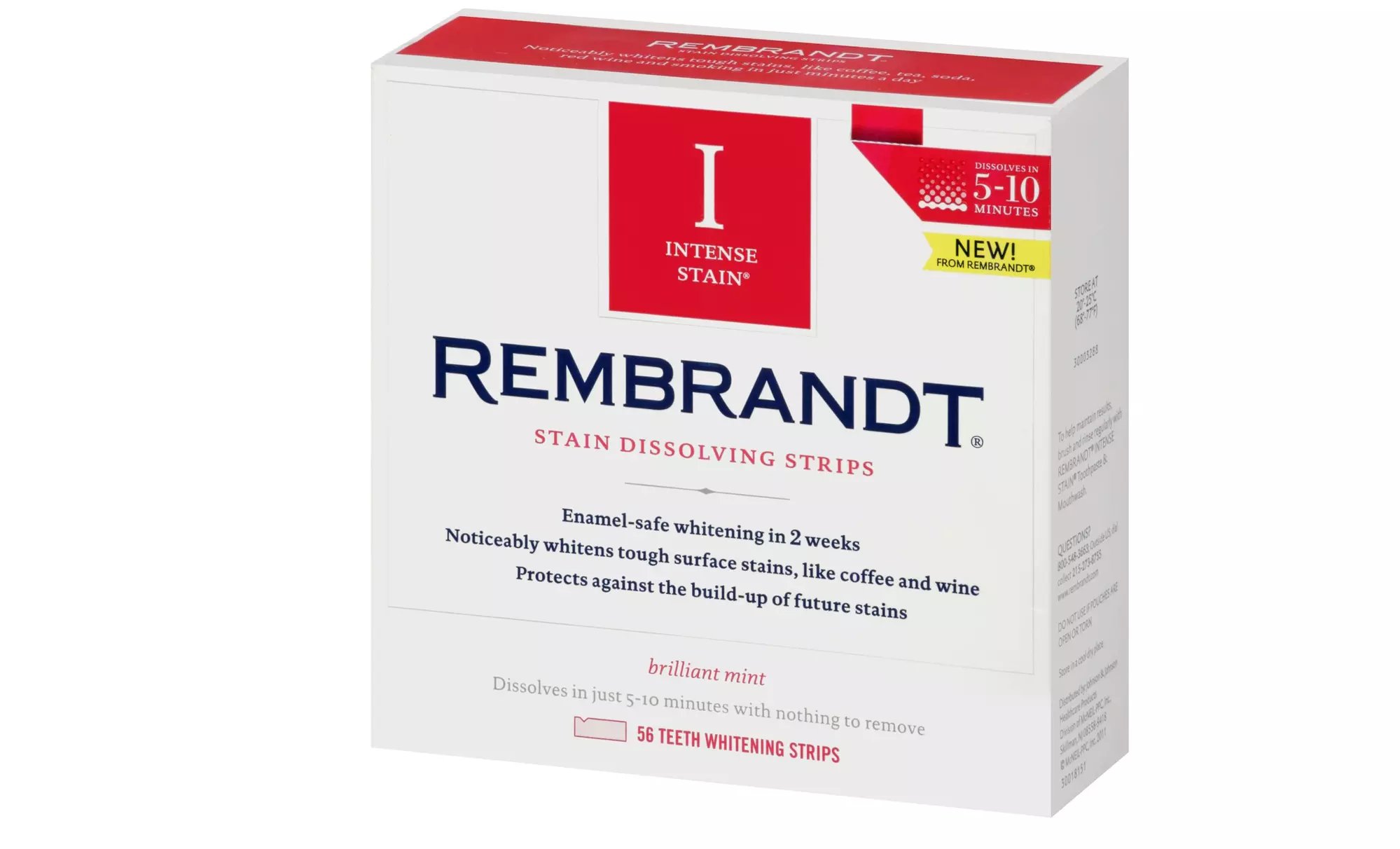 56-Count Pack of Rembrandt Intense Stain Dissolving Whitening Strips - Primary Image