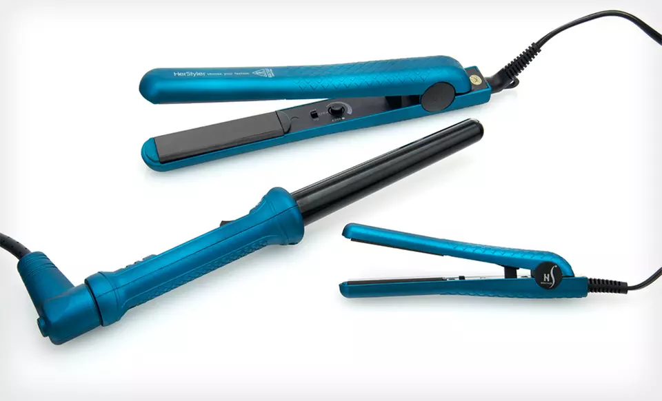 $59.99 for a HerStyler Silk Touch Ceramic Set ($367.82 List Price). 3 Colors Available. Free Shipping and Returns. - Primary Image