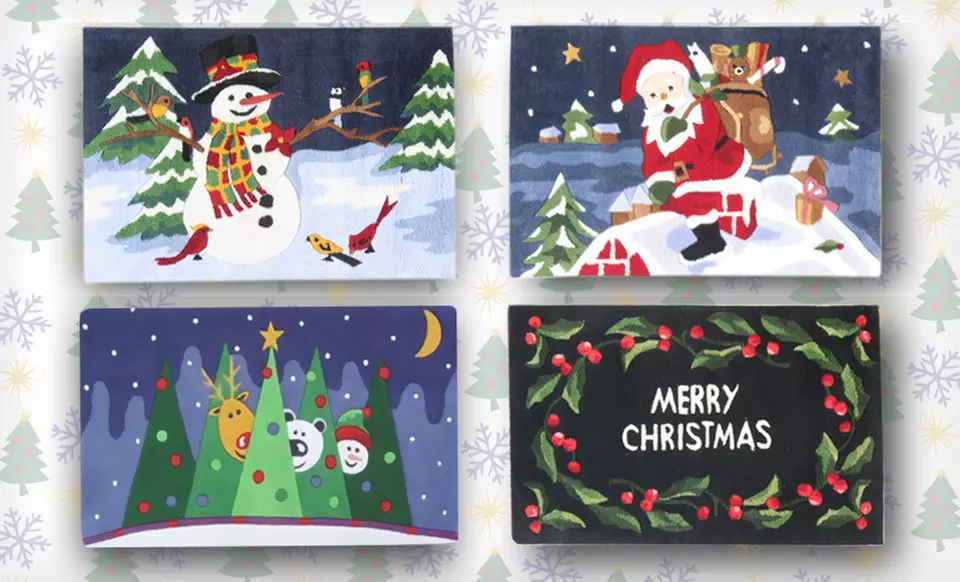 $19 for a Jolly Trees, Merry Christmas, Santa Chimney, or Snowman Rug ($49.99 List Price). Free Shipping and Returns. - Primary Image