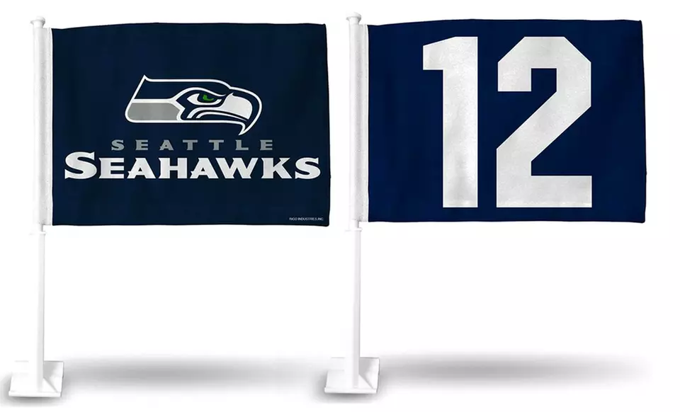 2-Pack of Denver Broncos or Seattle Seahawks Car Flags. Free Returns. - Second Medium