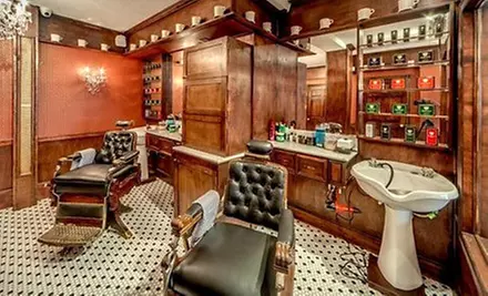 Traditional Shave with One Haircut or Traditional Shave Two Haircuts and Bottle of Shave Oil at The New York Shaving Company (53% Off) - Primary Image