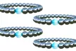 1, 2 ou 4 bracelets en hématite avec perle d'opale bleue - Second Medium