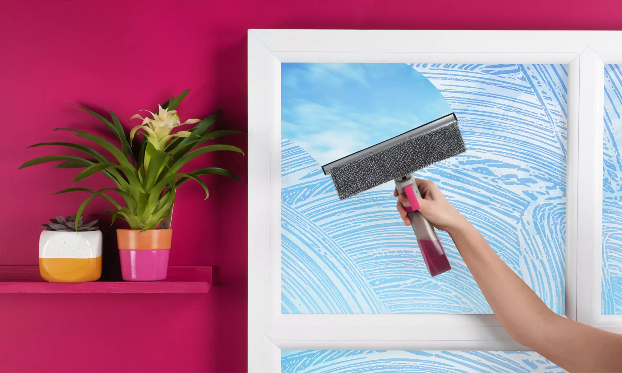 Raclette 2 en 1 pour les vitres avec réservoir 200 ml, de la marque Kleeneze - Primary Image