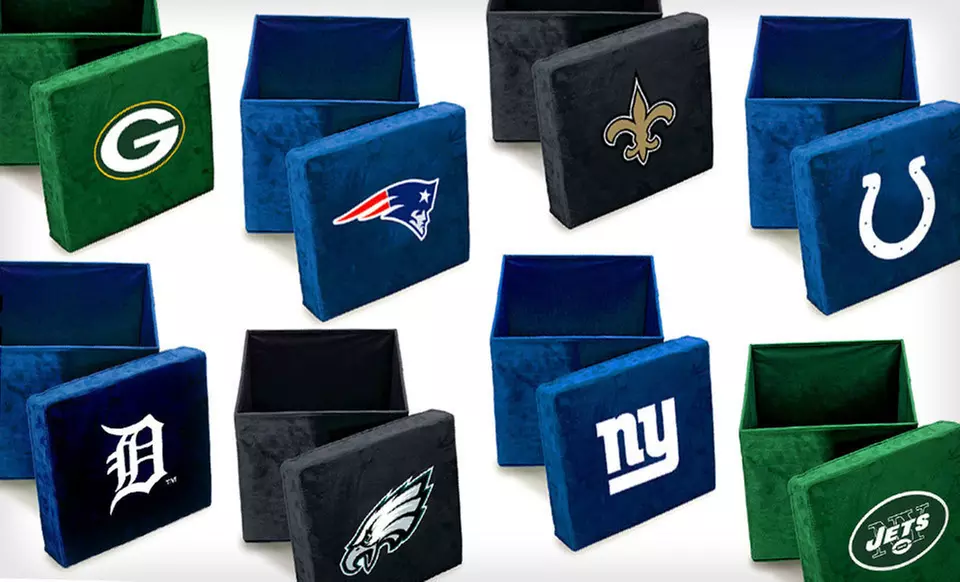 $24.99 for an MLB or NFL Microfiber Storage Ottoman ($39.95 List Price). 19 Teams Available. Free Shipping and Returns. - Primary Image