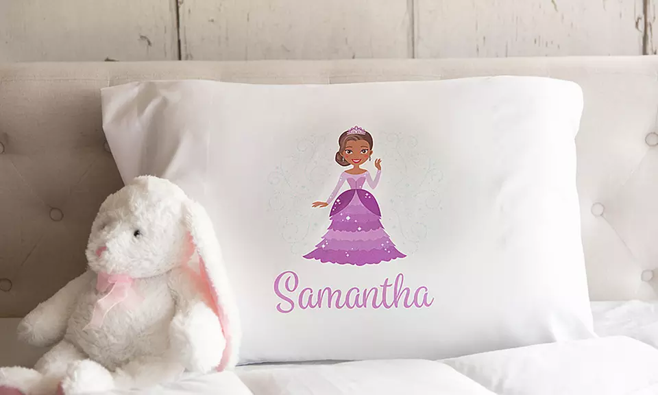 1, 2, 3, 5, or 10 Personalized Princess Pillowcases from Qualtry (Up to 84% Off) - Second Medium