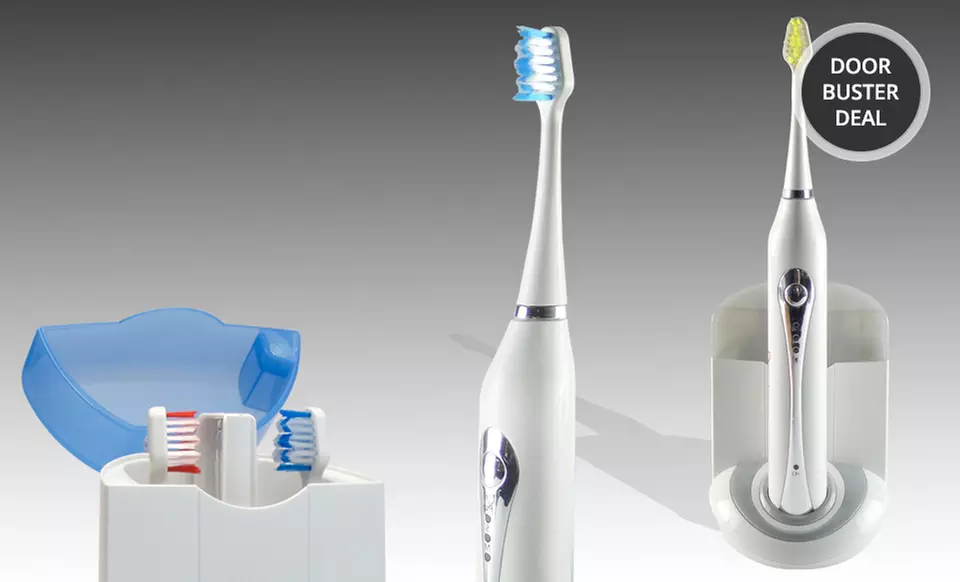 Advanced UltraSonic Toothbrush with UV Sanitizer﻿ in Sky Blue or Twilight Gray - Primary Image