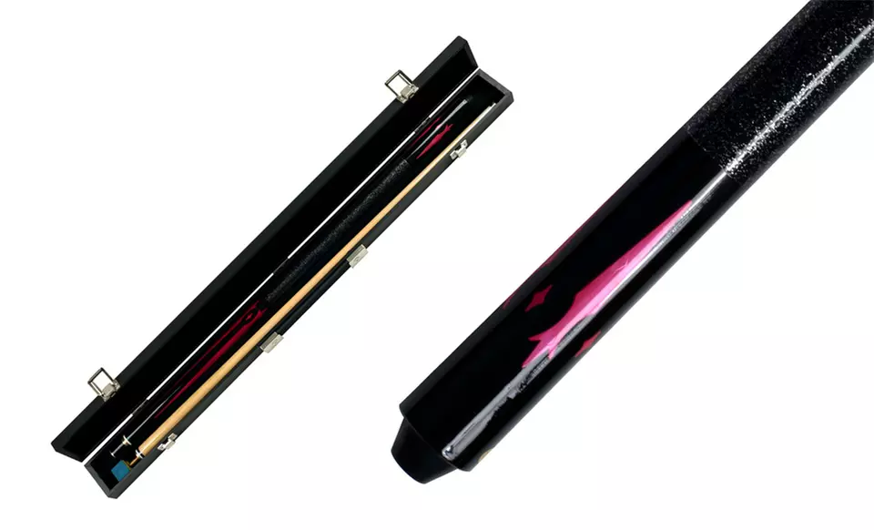 Hardwood Pool Cue Set with Case. Multiple Styles Available. Free Returns. - Second Medium