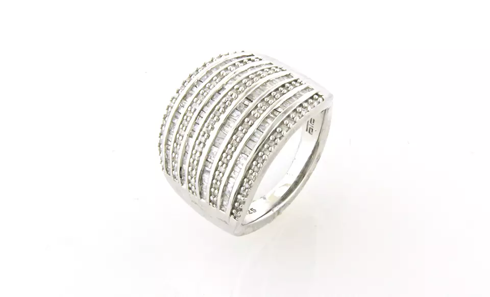 1-Carat Diamond and Sterling Silver Ring. Multiple Designs Available from $114.99—$119.99. - Primary Image