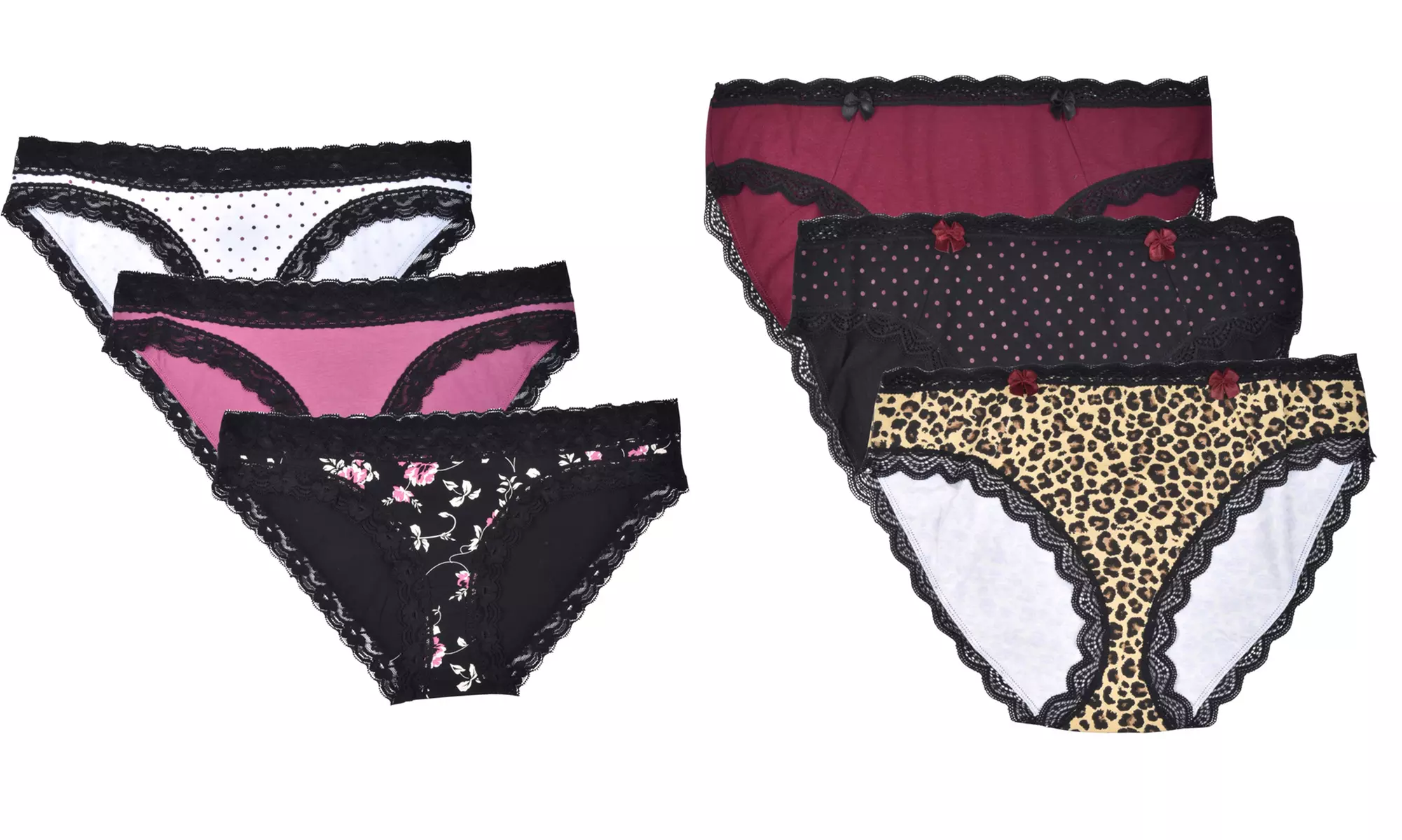 Donna L'oren Women's High-Cut or Bikini Panties (6-Pack) - Primary Image